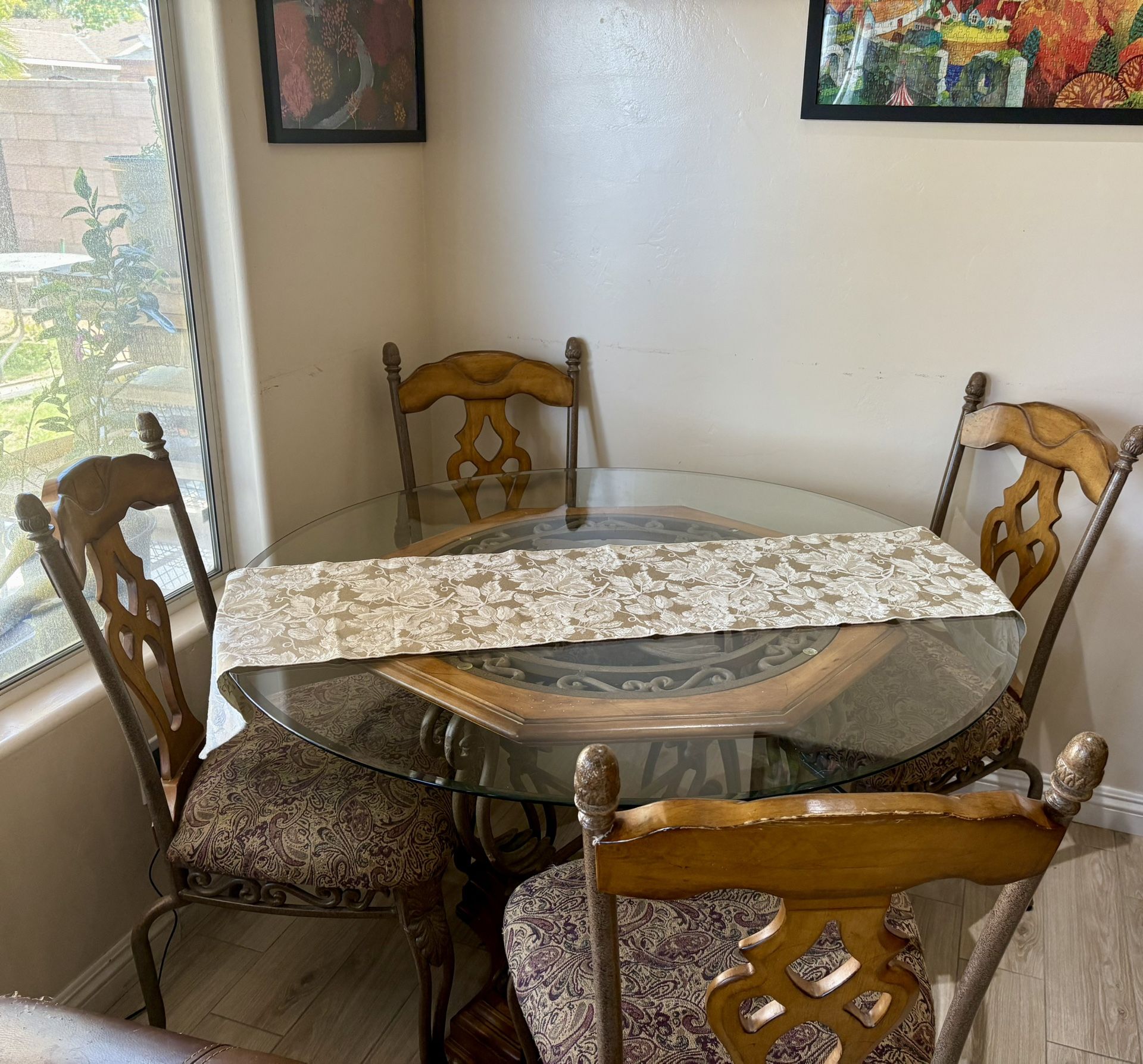 Elegant 5-Piece Glass Dining Table Set