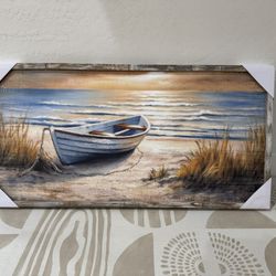 Color Play Framed Beach Wooden Wall Art
