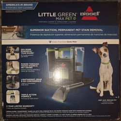 Bissell Little Green Pet Max Carpet And Upholstery Cleaner BRAND NEW retail $89.99 At Target Where It Was Bought Willing To Let Go For $69.00 FIRM 