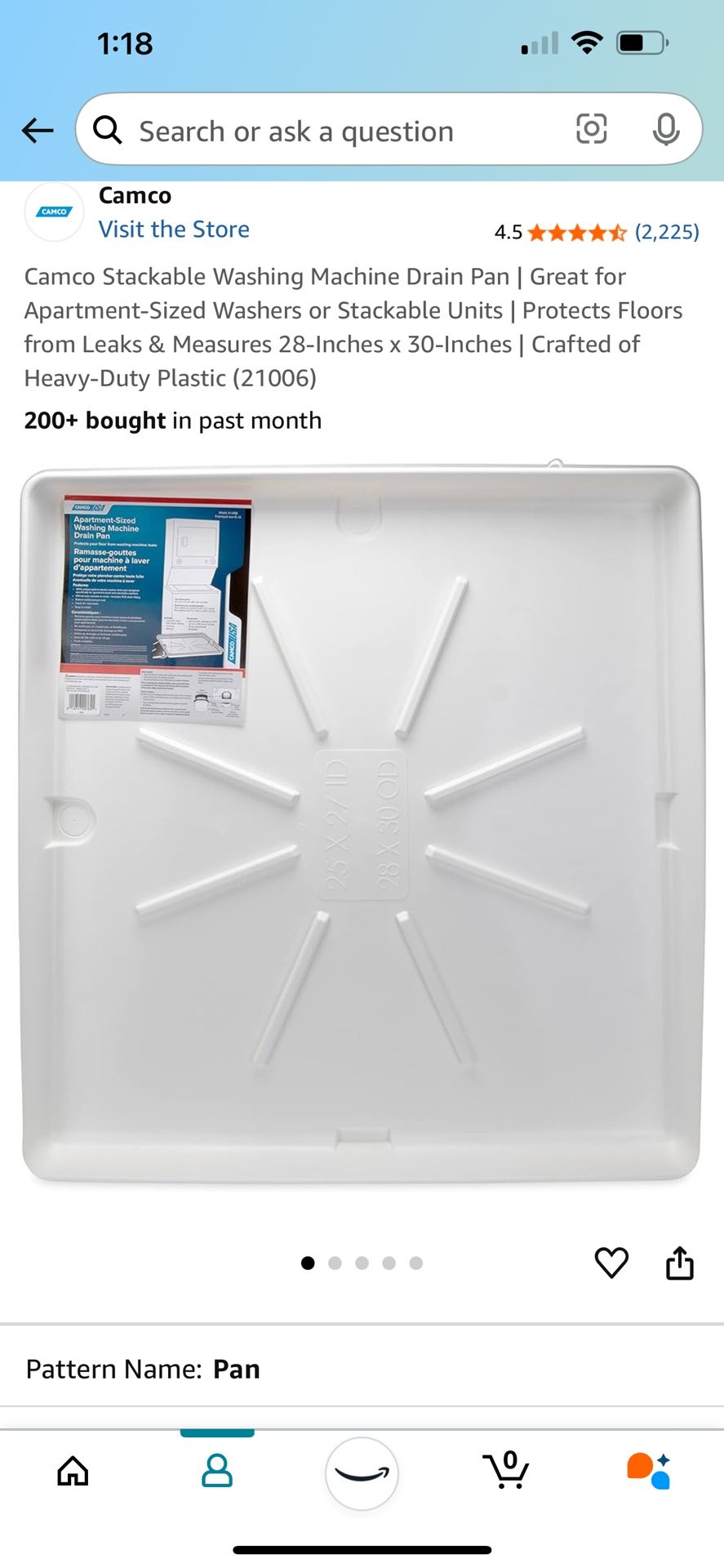 Drain Pan For A Washer