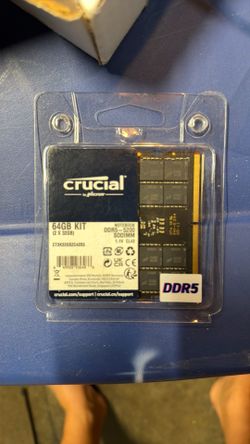 Crucial 64GB DDR5-4800 SODIMM Memory Kit - Black (CT2K32G48C40S5)