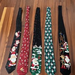 Christmas Nick Tie Lot Of 5