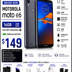 Motorola E6 Unlocked Smartphone New 
