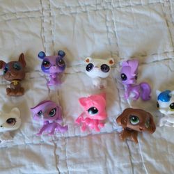 Mixed plastic figures Set of 9 My little pony  Dogs Cats