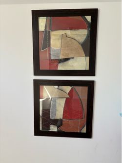 Modern Abstract Wall Art Set – 2 Framed Prints