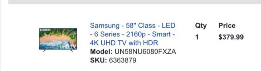 Samsung LED 6 series - 58 inch