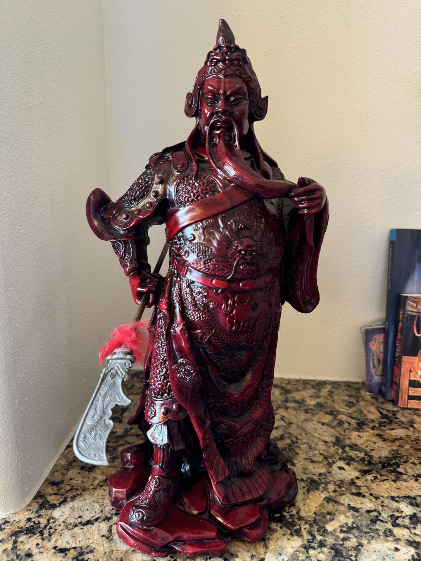 Guan Gong, The Chinese God Of Wealth, Wooden Warrior Statue