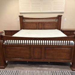 King Bed Frame & 2 Night Stands 