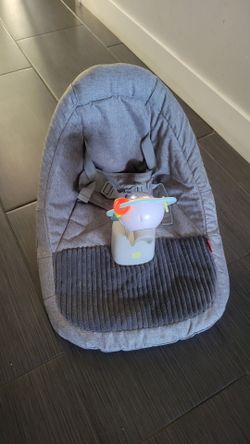 Gray Baby Bouncer Seat with Toy Bar