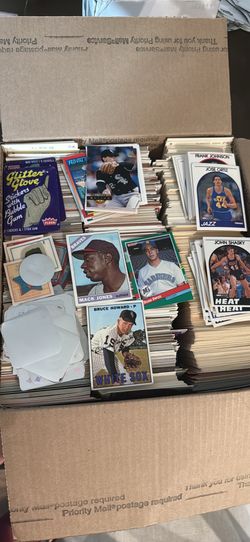 Large box of sports cards