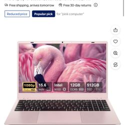 Intel N150 Quad-Core, Fingerprint Backlit Keyboard WiFi 6 BT 5.2, 1080 FHD Display for Student, Business, Home Office, Pink