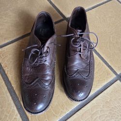 Vintage Shoe Company Wingtip Brown Leather Oxford 9.5