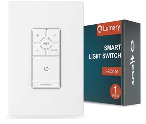 Smart Dimmer Light Switch Single Pole 120V 10A Wall Switch for Brightness/RGB/CCT/Scenes Adjustment, Neutral Wire Required