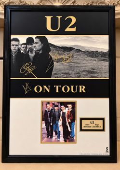 U2 On Tour Signed Framed Display