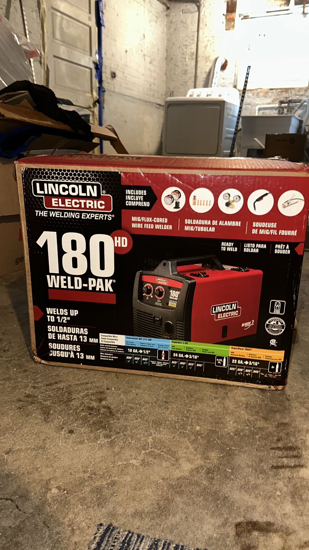 Weld-Pak 180 Amp MIG Flux-Core Wire Feed Welder, 230V, Aluminum Welder