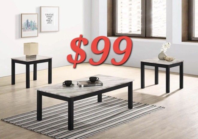 3PC SET COFFEE TABLE FINANCING IS EASY NO CREDIT IS OK