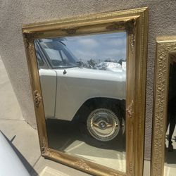 Large Beveled Mirror With Beautiful Frame