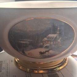Thomas Kinkade Porcelain Pedestal Bowl
