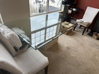 Glass Table And (6) Chairs 