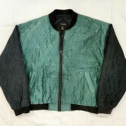 Vintage 80s 90s Kasanova Silk Jacket, Quilted Jacket. Men's Size Xl