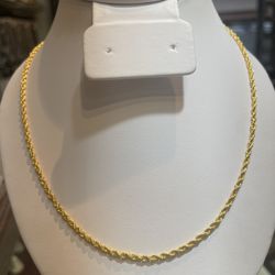 24K Gold | Rope Chain Necklace 