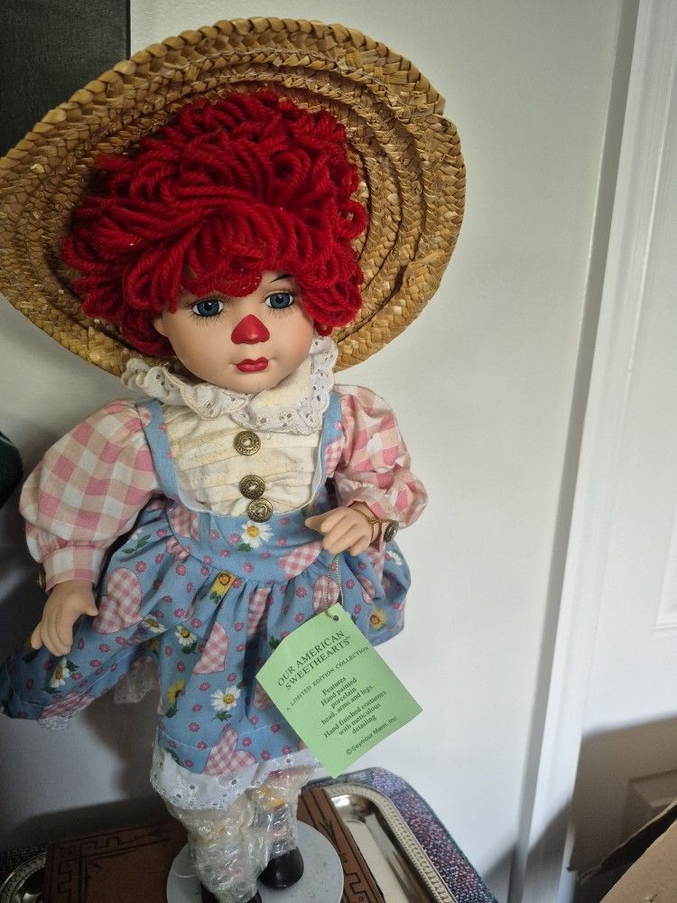 Raggedy Ann Porcelain Doll