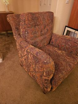 Paisley Tapestry Upholstered Wingback Armchair