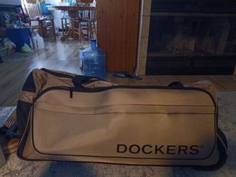 Dockers Brown Large Rolling Carry on Duffel Bag Handle 34"L canvas