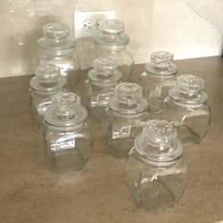 9 Glass Storage Jars