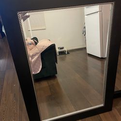 Black Mirror With Silver Beading Detail 