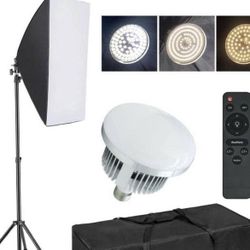 New Softbox LED Lighting Kit Photography Video Photo Studio Light & Reflector 3 Color Temps LED Bulb