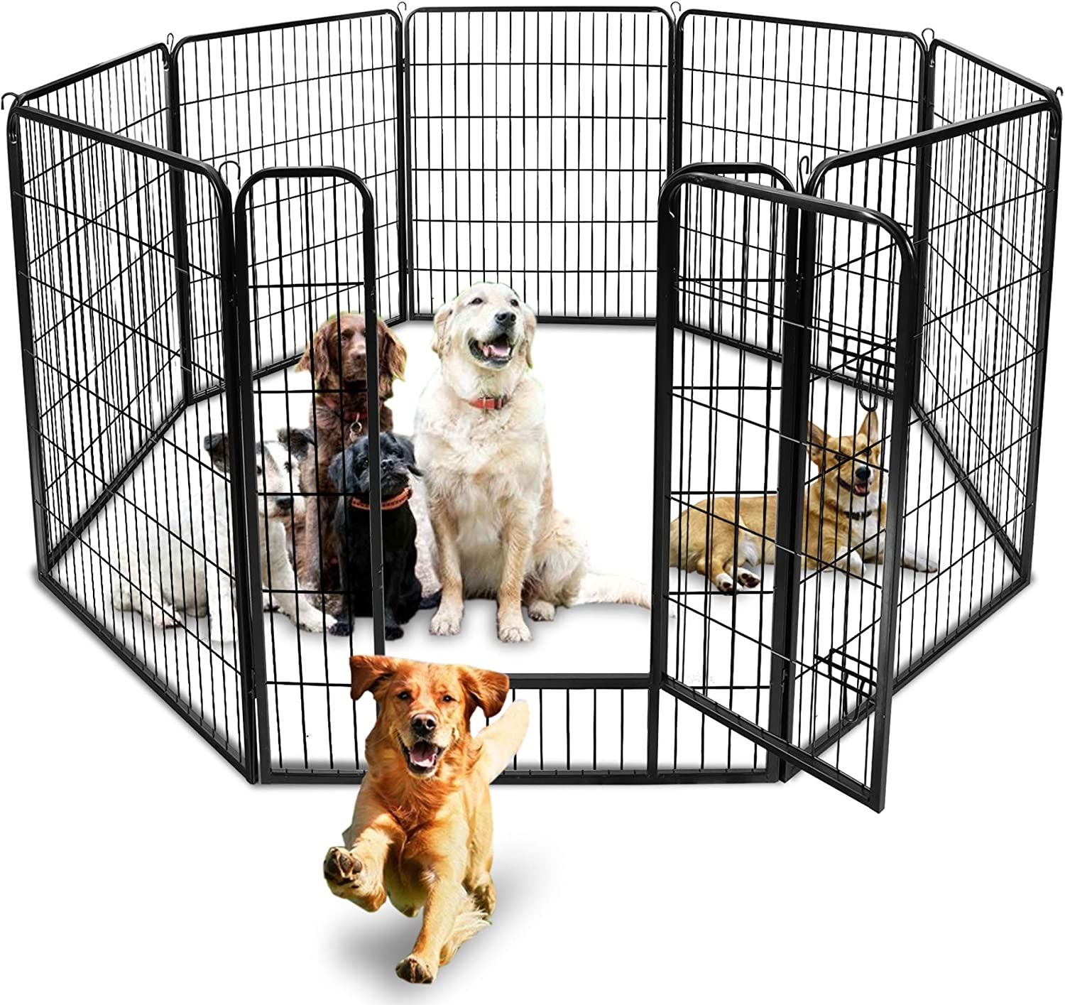 Brand New with packaging Dog Playpen Outdoor, 8 Panels Dog Pen 40"Height Dog Fence Exercise Pen with Doors for Large/Medium/Small Dogs