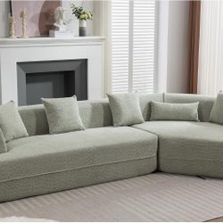 Modular Sofa, Modern Minimalist Style Sofa, upholstered, Free Combination, Round Fiber Fabric, Anti Wrinkle Fabric,Dimension Extension,Green $299  War