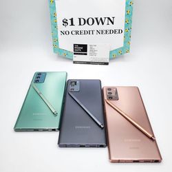 Samsung Galaxy Note 20 5G - 90 DAY WARRANTY - $1 DOWN - NO CREDIT NEEDED 