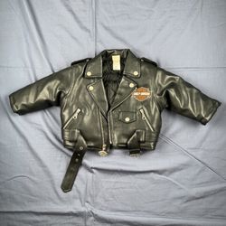 Harley Davidson Kids Leather Jacket Size 18M