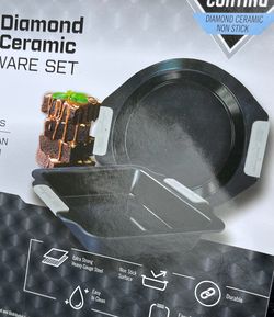 NEW 2 Piece Diamond ceramic baking dishes