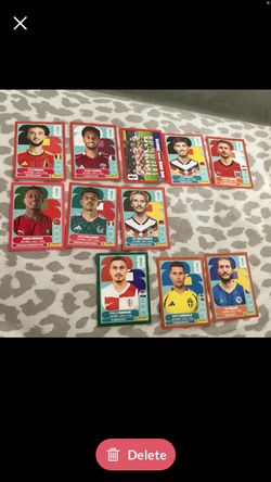 Panini cards red orange green