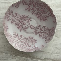 Vintage-Style Pink Floral Serving Bowl / Decorative