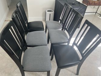 6 wood chairs