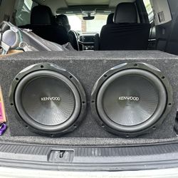 12” Kenwood Subwoofers - Custom Box And Amp Included