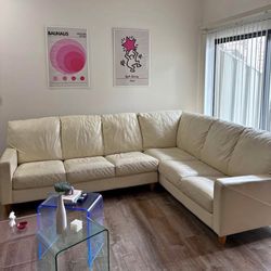 MUST GO - Italian Leather Sectional Couch