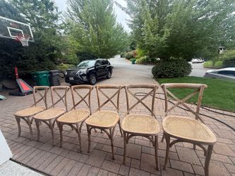 6- RH Madeleine cross back oak dining chairs