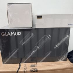 GLAMUP® FusionPro™ 6 in 1 Hot Air Styler- Wrap Curler & Thermal Brush Straightener, High Speed Hair