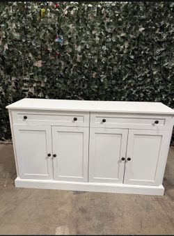 New assembled Accent Buffet Cabinet 2 Drawers and Adjustable Shelves. White
