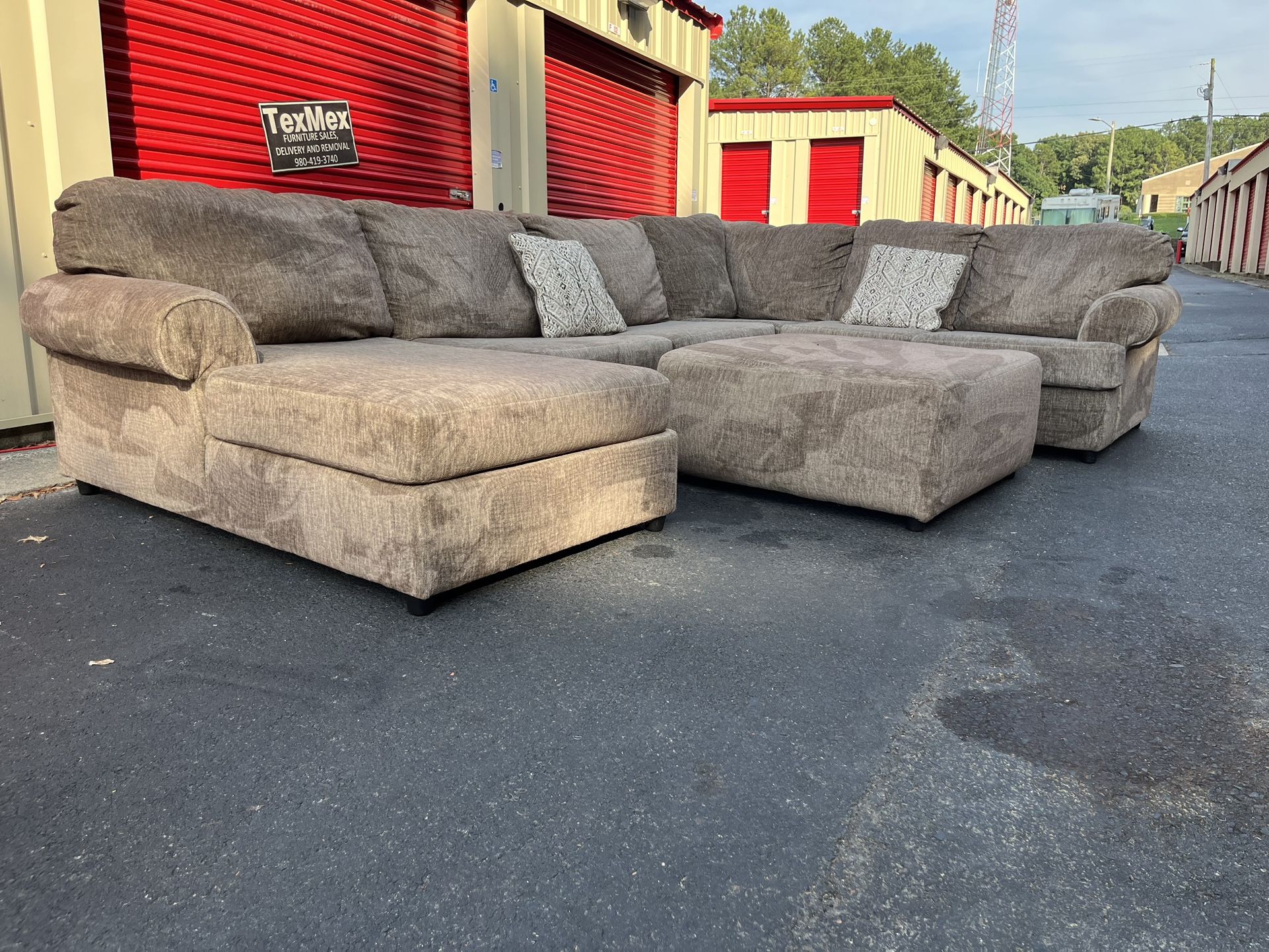 Brown 2Pcs Ashley Furniture Sectional
