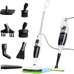 Electric Steam Mop – 15-in-1 Detachable Floor Scrubber with 3 Steam Modes – Electric Mop for Hardwood Floors, Kitchen Hoods & Worktops Cleaning