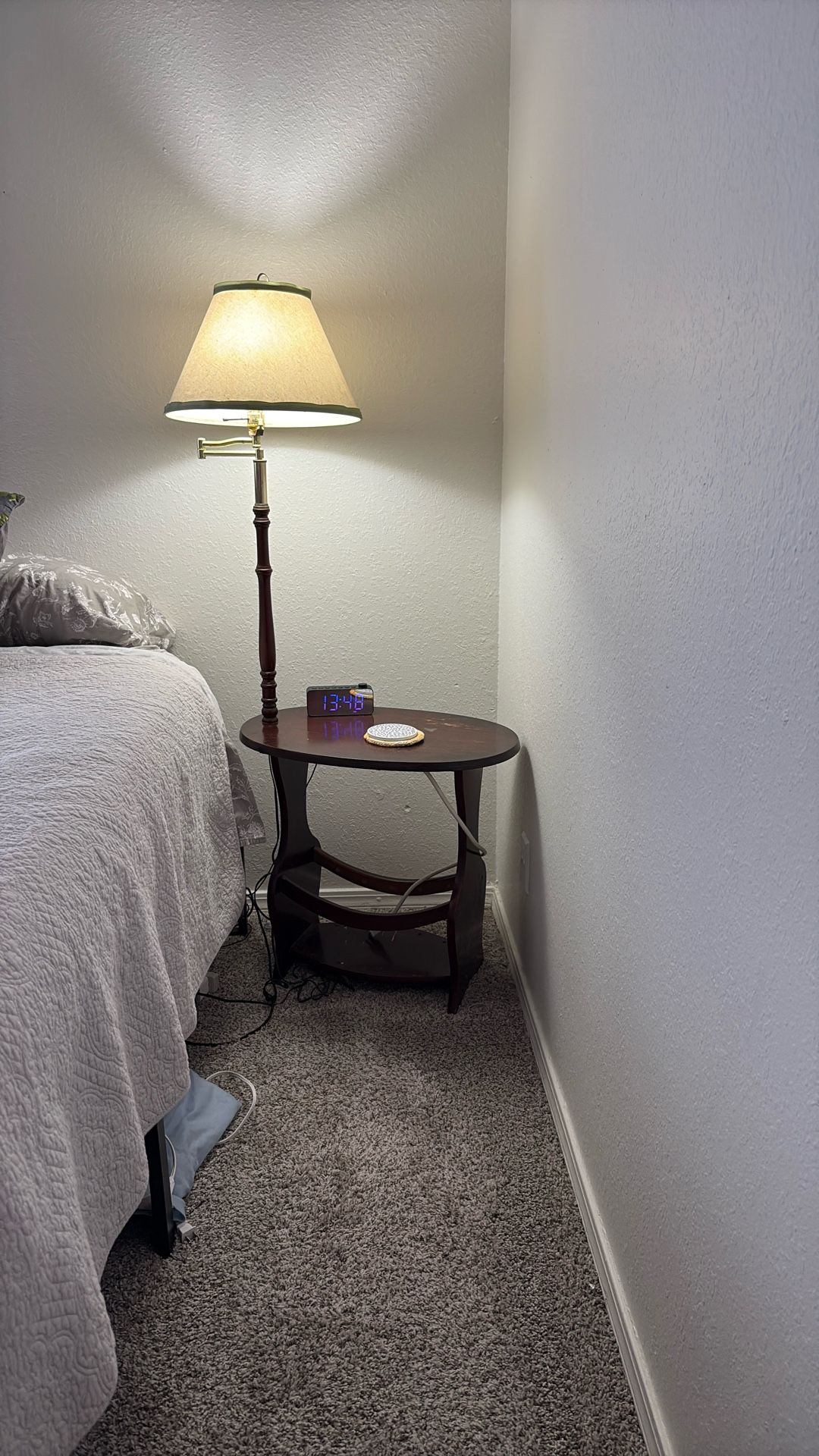 Table With Lamp And Power Strip