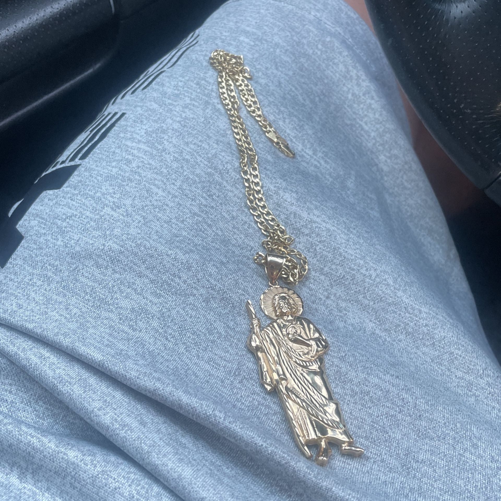 Big San Judas Pendant 10k Gold