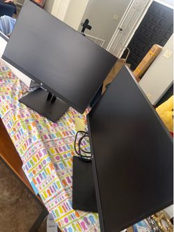 Two HP Z22 HD computer monitors