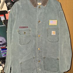 Vintage Carhartt  Canvas Chore Jacket Green Size 2XL Blanket Lined Union Made 
29x31
Sleeves 24
